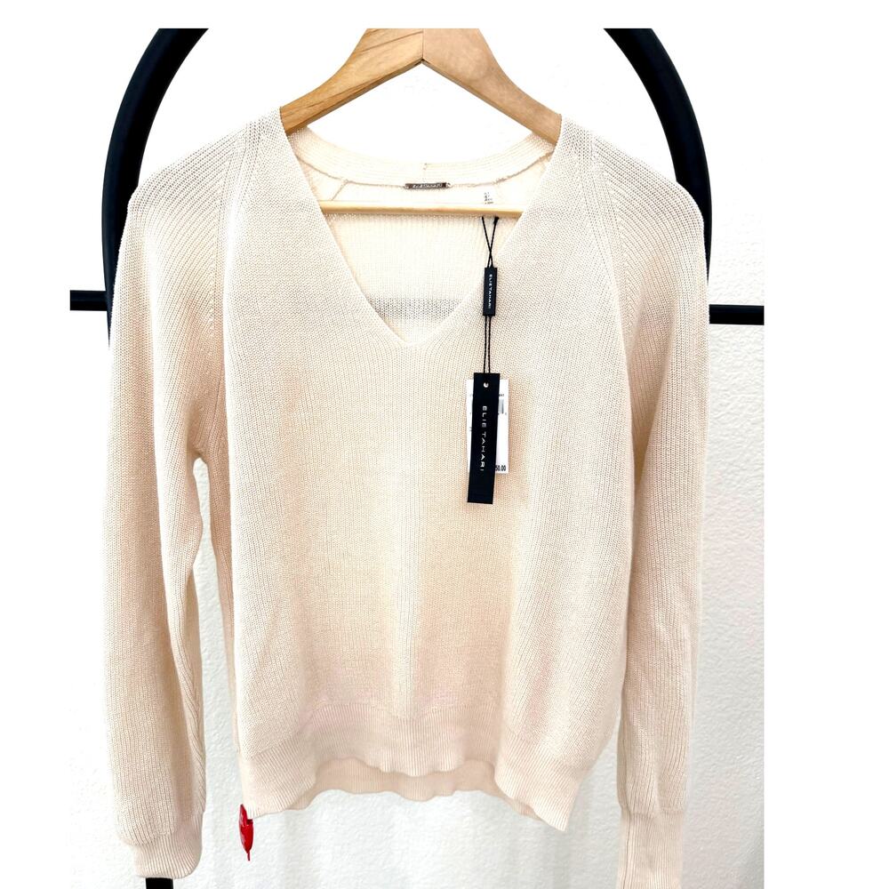 Elie Tahari NEW Parchment Summer Sweater, S